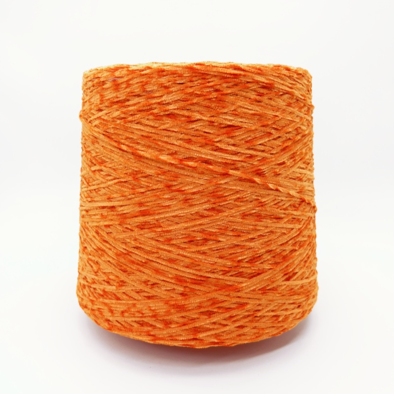 Hank dyed chenille yarn sold by net weight